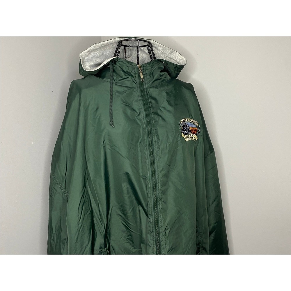 Vintage Grand Canyon Railway Resort Windbreaker XXL Green STAIN SEE PICS